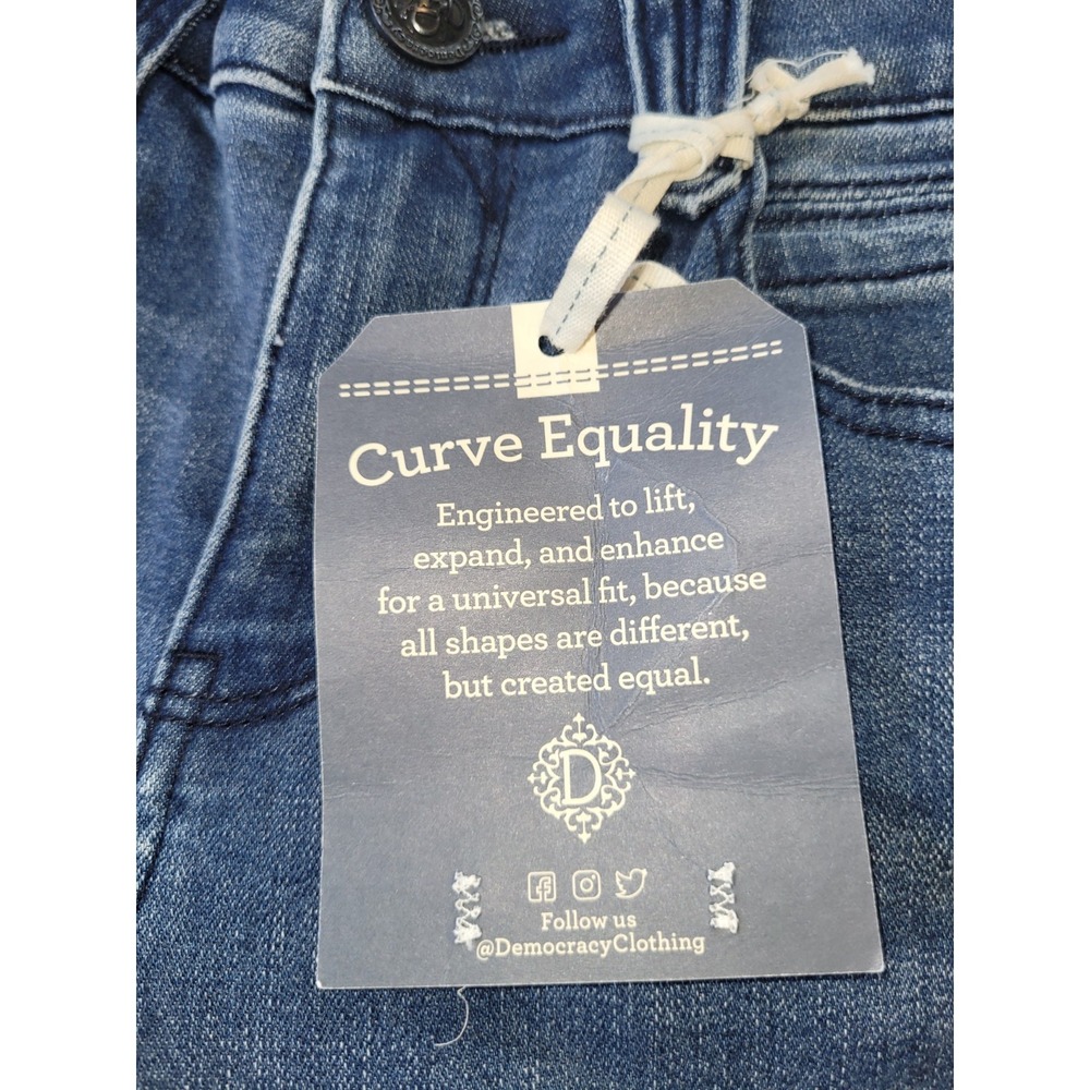 Democracy Womens Size 2  Blue Ab Solution Straight Leg Distressed Denim Jeans - Picture 11 of 12